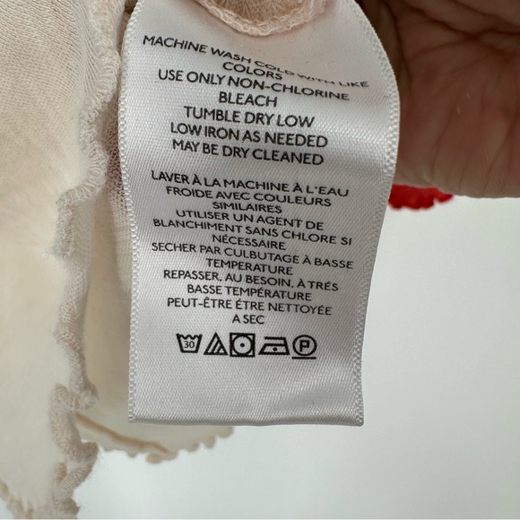 We The Free Red Surf The Wave Raglan Crew Neck T-Shirt with Lettuce Hem - Picture 5 of 6